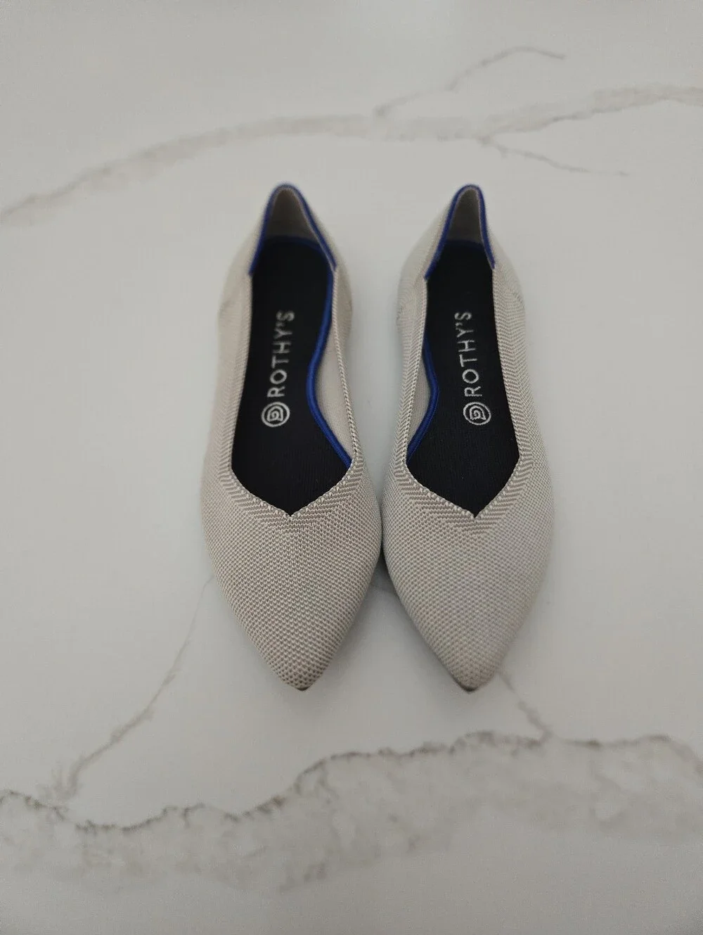 Rothy's Women's Pointed Flat in Light Gray